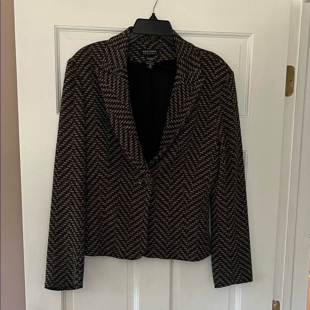 Banana Republic Black and Brown Herringbone Blazer